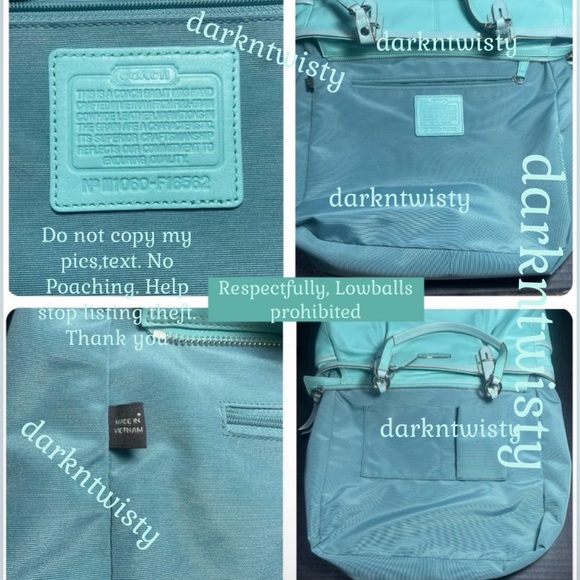VTG Gorgeous Coach Leather Tote Robin’s Egg/Tiffany Blue NEAR PERFECT IMO Read! - Picture 11 of 12